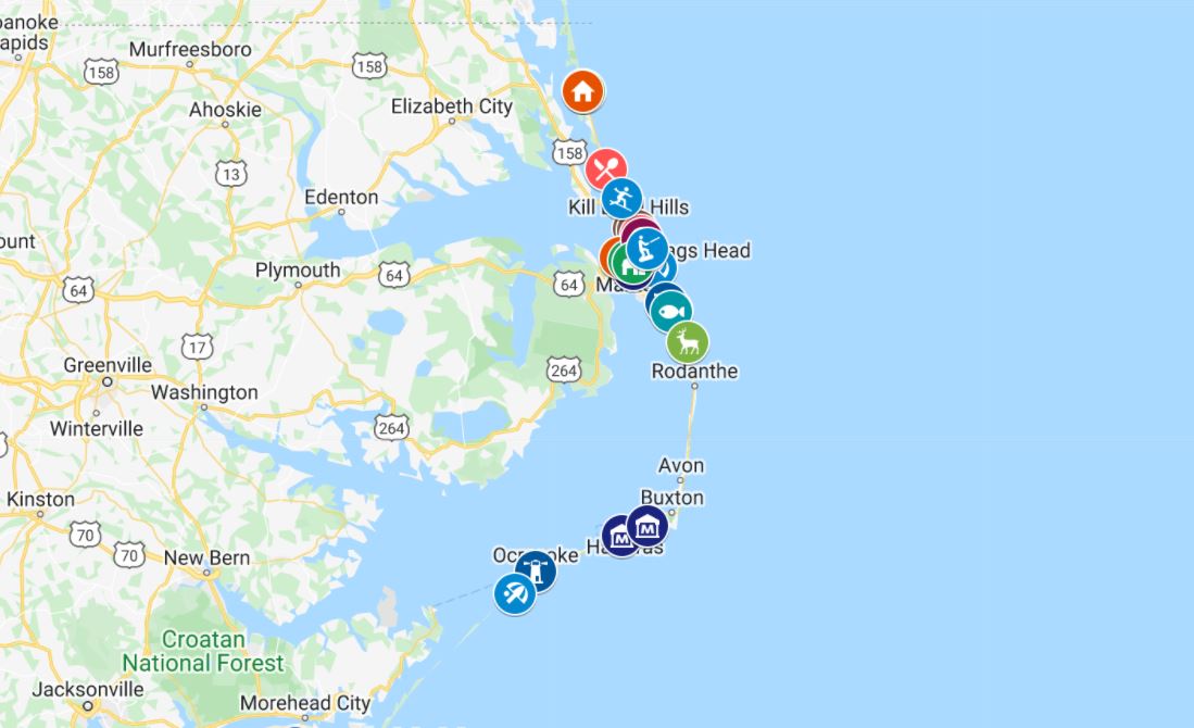 25 Fun Things To Do In The Outer Banks Map