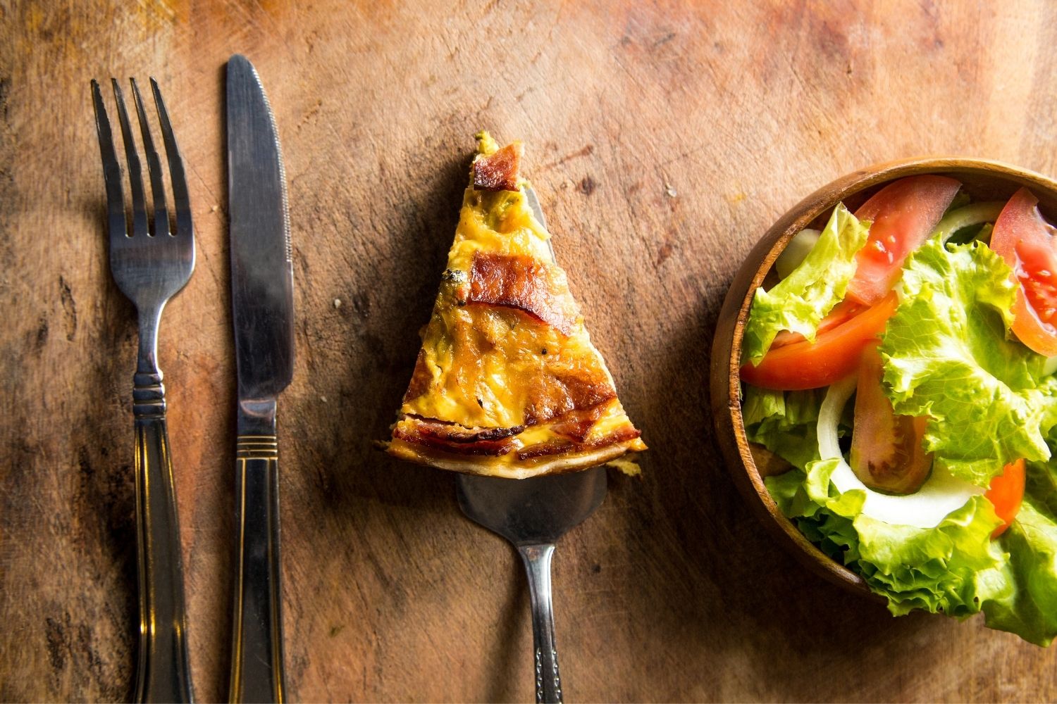 A Quiche Slice And Salad At Cafe in Hilton Head