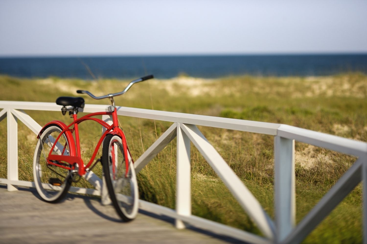Beach Cruiser Bike On The Boardwalk