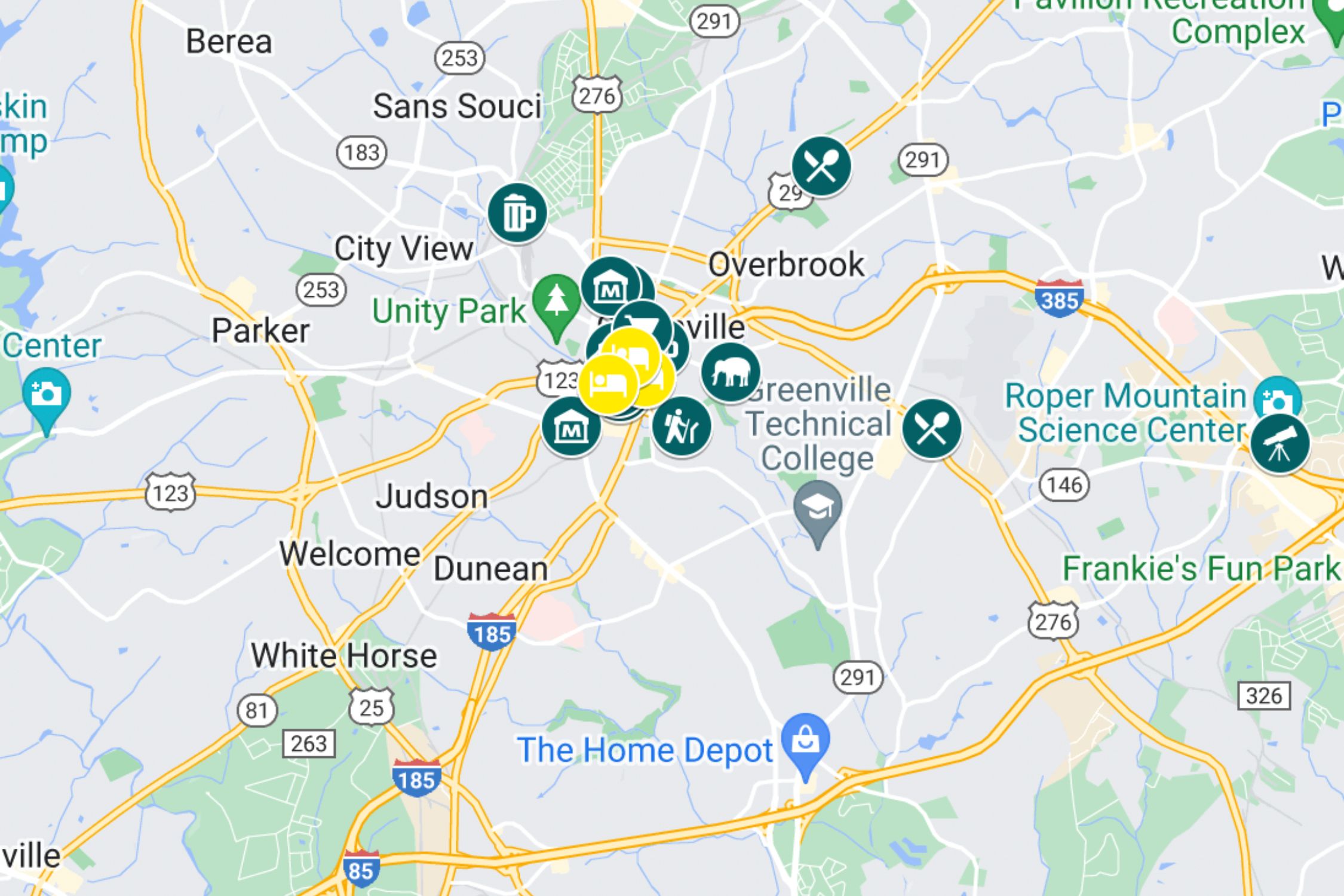 Best Things To Do In Greenville Map