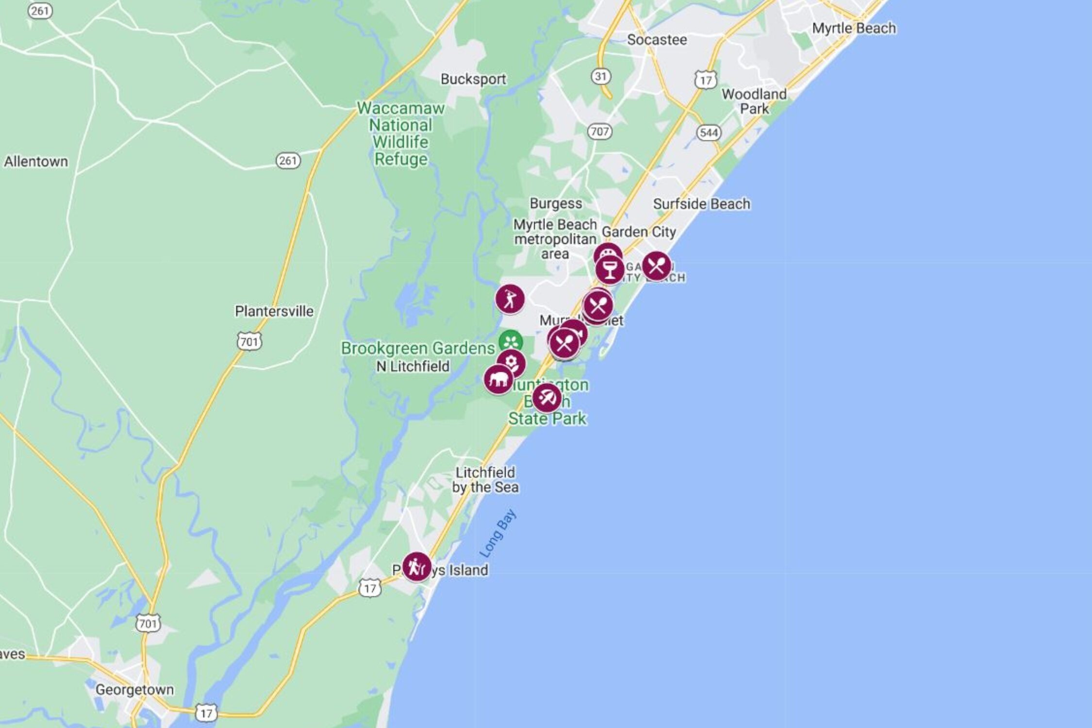 BEST Things To Do In Murrells Inlet Map